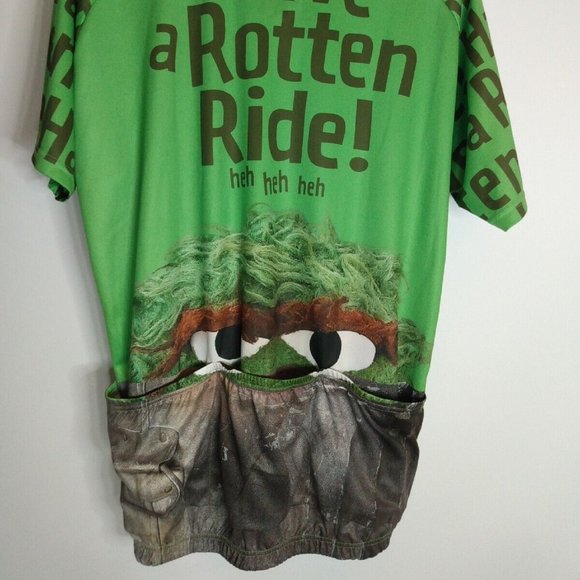 Oscar The Grouch Cycling Jersey Mens 3XL Brainstorm Gear Sesame Street Pockets - Picture 6 of 9